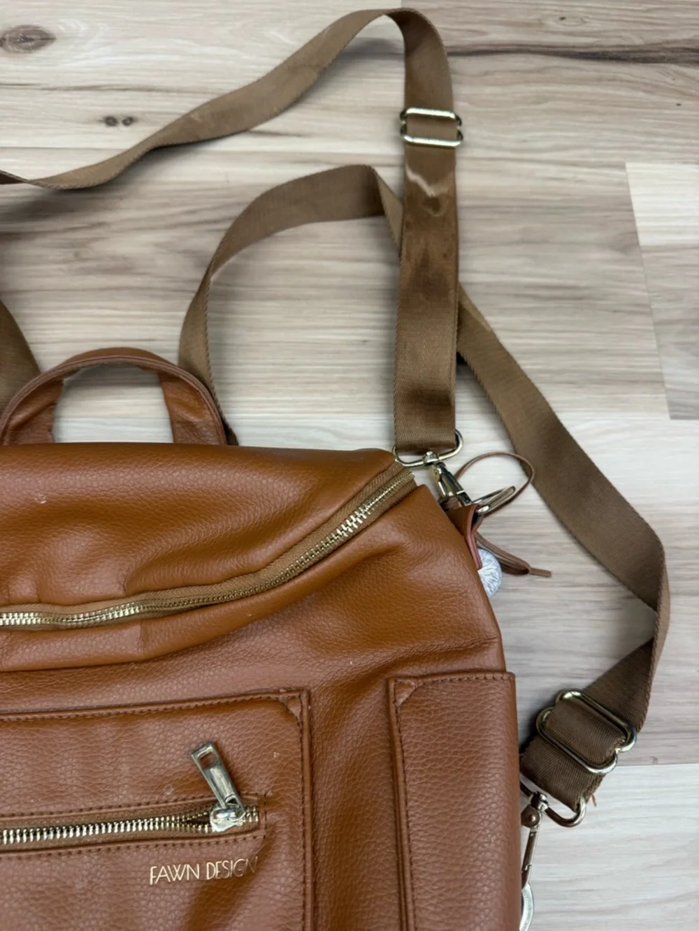 Fawn Design Brown Leather Convertible Backpack